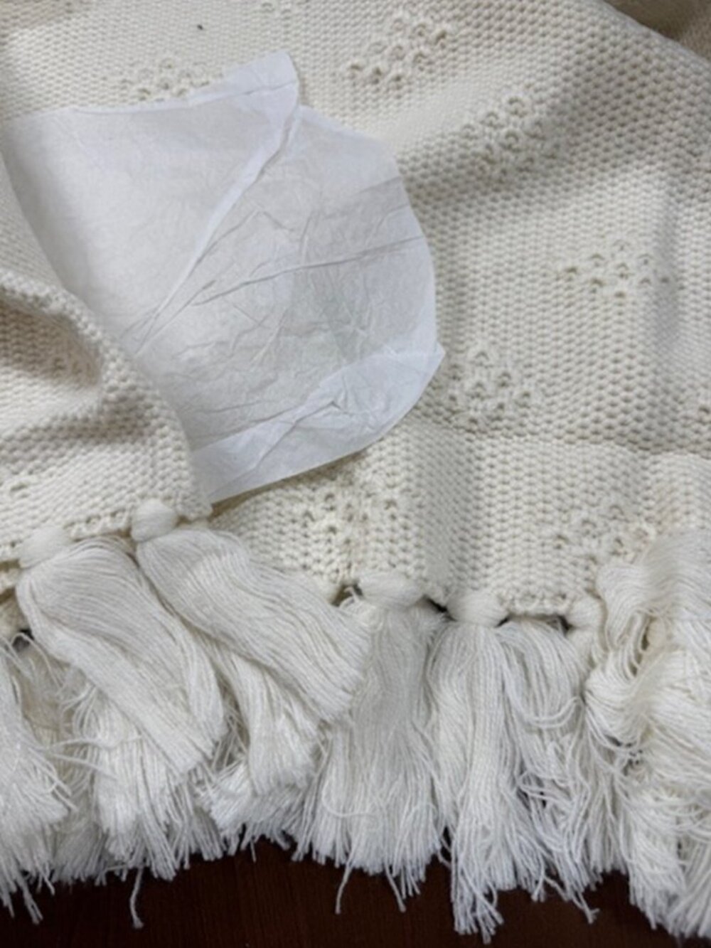 NWT Lulus Del Mar Cream Tasseled Knit Sweater Tank Top (size S) - Picture 8 of 11